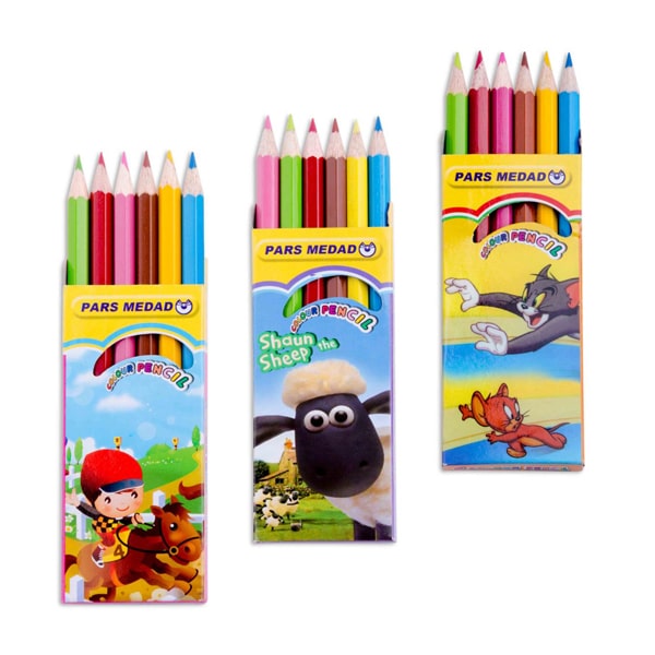 6 رنگی مقوایی مداد رنگی